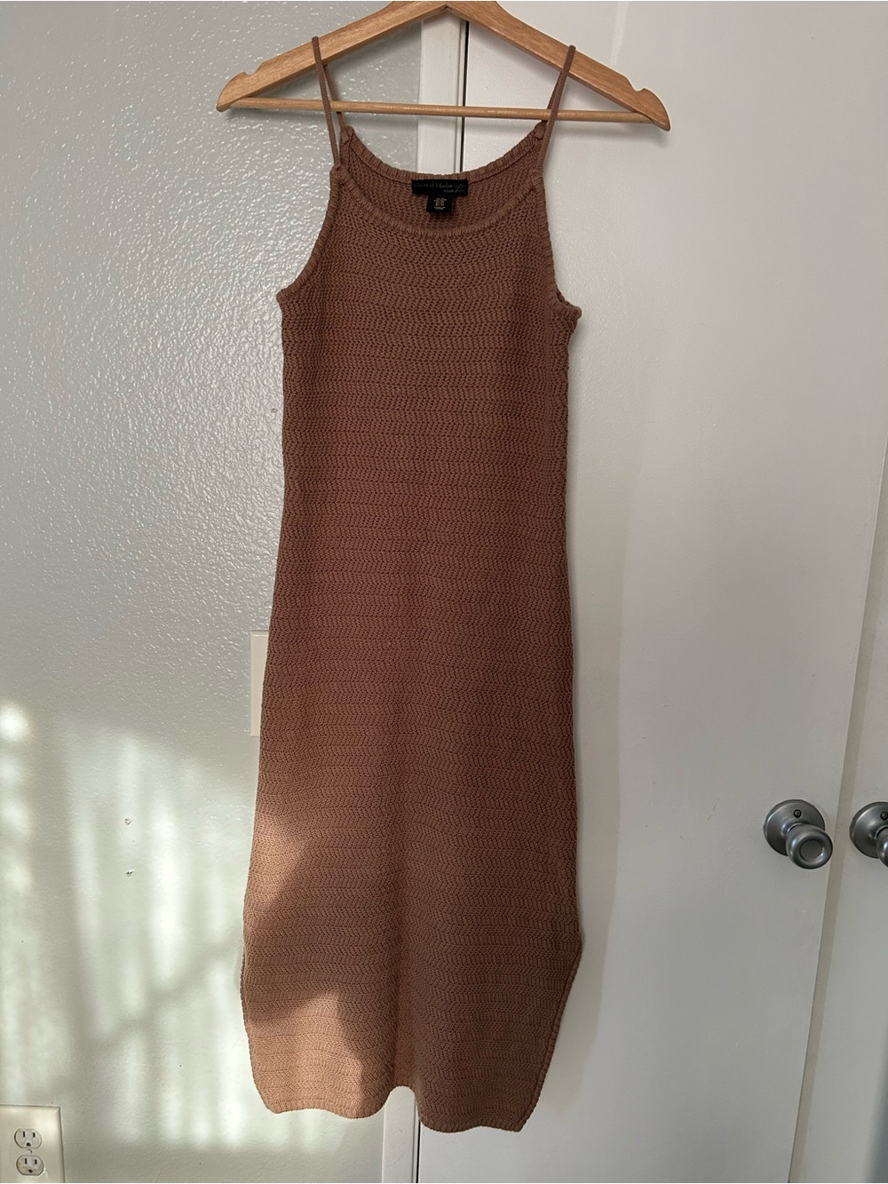 House of Harlow 1960 Spaghetti Strap Knit Midi Dress in Cocoa